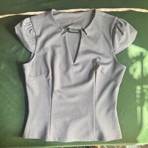Voodoo Vixen Gray Cap Sleeve Blouse